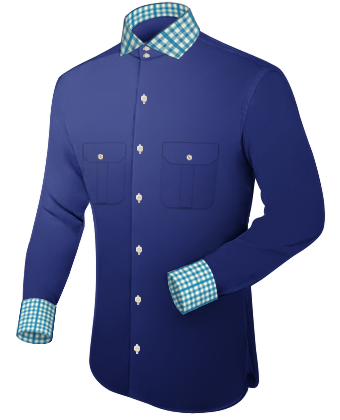 Mens Mandarin Collar Shirt with Italian Collar 2 Button
