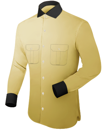 Mens Metallic Shirt with Italian Collar 2 Button