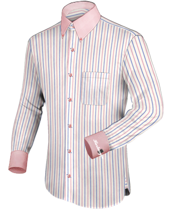 Mens Pink Short Sleeved Shirts with Button Down