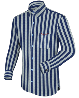 Mens Pleated Dress Shirt with French Collar 1 Button