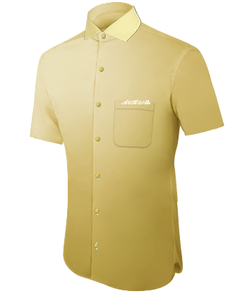 Mens Purple Striped Shirts with Italian Collar 1 Button