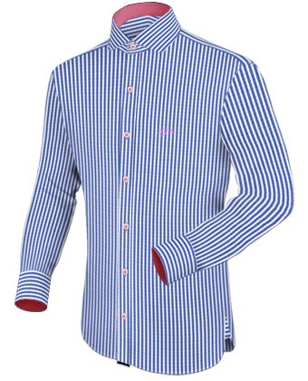 Mens Ruffle Shirt with Italian Collar 1 Button