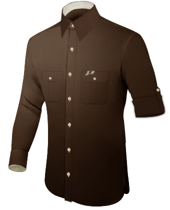 Mens Shirt Star Design with French Collar 1 Button