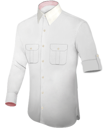 Mens Shirt With Big Collar with French Collar 1 Button