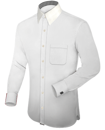 Mens Shirts 14 Inches with French Collar 2 Button