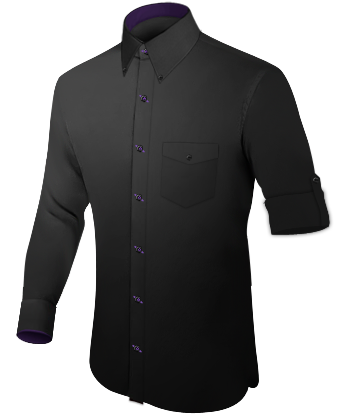 Mens Shirts Coloured Mandarin Collar Shirts with Button Down