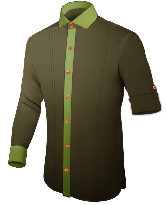 Mens Shirts Fabric with Italian Collar 2 Button