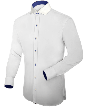 Mens Shirts With Contrasting Cuffs with Italian Collar 1 Button