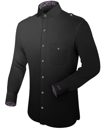 Mens Silver Shirts with Italian Collar 1 Button