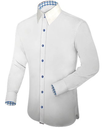Mens Slim Fit Casual Shirts with French Collar 2 Button