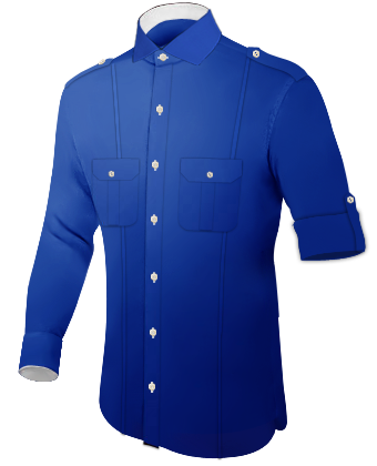 Mens Slim Fit Formal Shirt with Italian Collar 1 Button