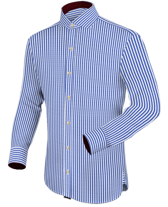 Mens Slim Fit Ivory Shirt with Italian Collar 1 Button