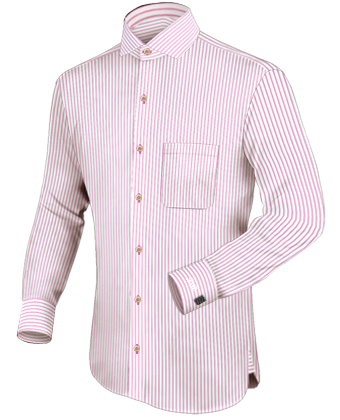 Mens Slim Flowery Shirts with Italian Collar 1 Button