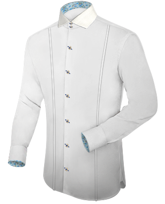 Mens Spanish White Satin Shirts with Italian Collar 2 Button
