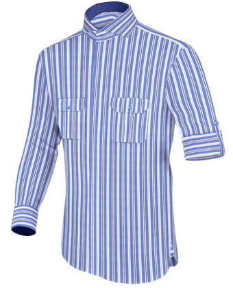 Monogrammed Shirt Cuffs with Cut Away 1 Button