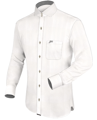 Monogramming Shirts with Italian Collar 2 Button
