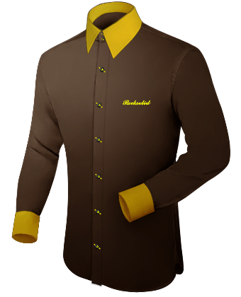 Oxford Button Down Shirts with French Collar 2 Button