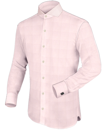 Pale Beige Formal Shirt Uk with Cut Away 1 Button