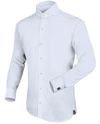 Pale Blue Fitted Shirt with Cut Away 1 Button