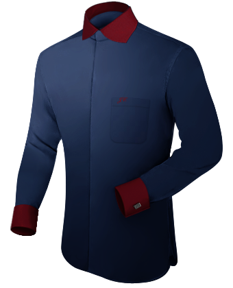 Pattern White Dress Shirts with English Collar