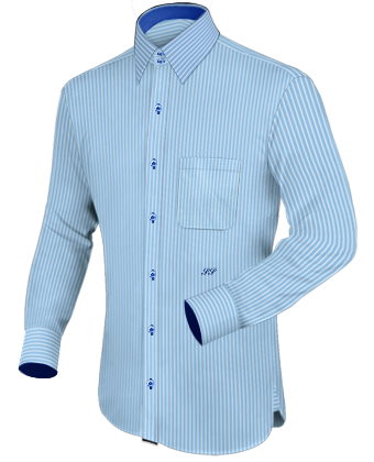 Pin Through Shirt with French Collar 2 Button