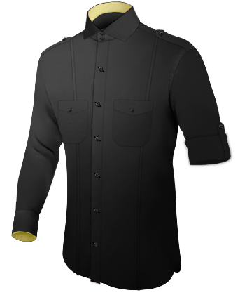 Pink Contrast Collar Shirt with Italian Collar 2 Button