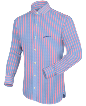 Pleated Front Shirt Mens with Italian Collar 1 Button