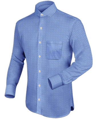 Polka Dot Dress Shirt Men Uk with Italian Collar 1 Button