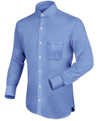 Polka Dot Mens Shirts with Italian Collar 1 Button