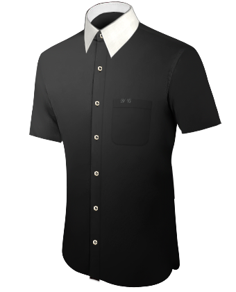 Quality Black Gents Shirts Uk with French Collar 1 Button