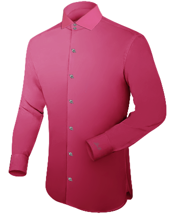 Red Cotton Shirt Sale with Italian Collar 2 Button