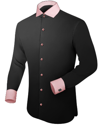 Red Formal Shirt with Italian Collar 2 Button