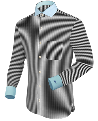 Round Collar Mens Dress Shirts with Italian Collar 1 Button