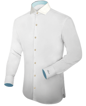 Retro Style Tab Collar Shirts with Italian Collar 1 Button
