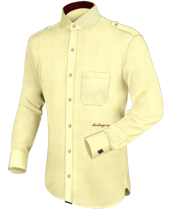 Royal Blue Formal Shirt with Italian Collar 1 Button