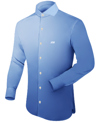 Royal Blue Shirt White Collar And Cuffs with Cut Away 1 Button