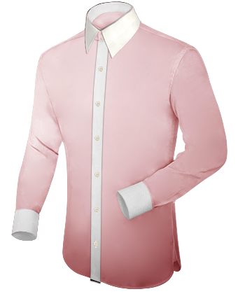 Satin Stripe Shirt with French Collar 2 Button