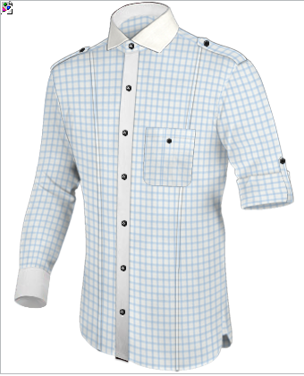 Shirt Made To Fit with Italian Collar 1 Button