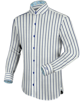 Shirt With Different Color Collar with Italian Collar 2 Button