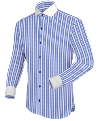 Shirts White Collars with Italian Collar 1 Button