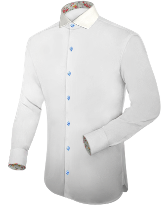 Shirts White Colllar Coloured with Italian Collar 1 Button