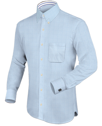 Shirts With Different Colour Collar with Hidden Button