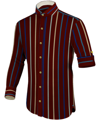 Short Sleeve Dress Shirt Slim Fit with Cut Away 1 Button