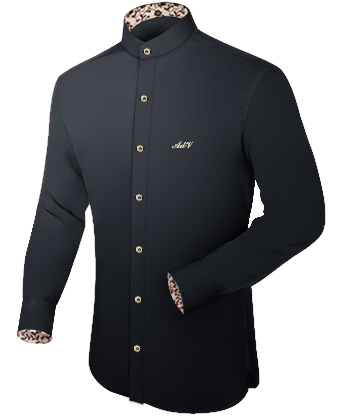 Silk Mens Dress Shirts with Band