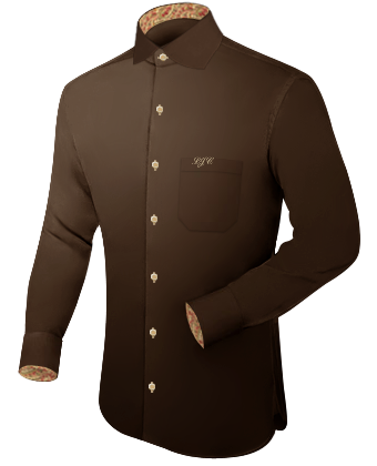 Single Cuff Cufflinked White Shirt with English Collar