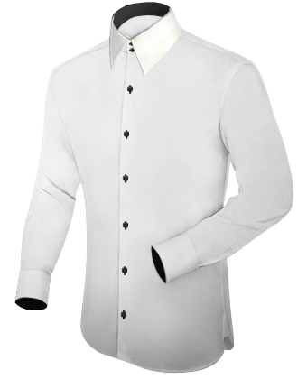 Slim Dress Shirts Men with French Collar 2 Button