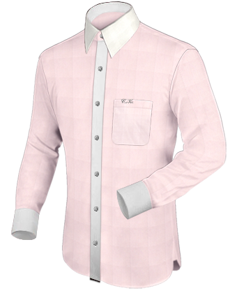 Slim Fit Button Down Dress Shirt with French Collar 1 Button