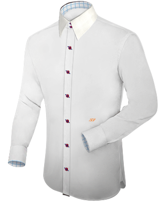 Slim Fit Double Cuff Shirts with French Collar 2 Button