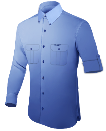 Slim Fit Embroidered Shirt with Button Down