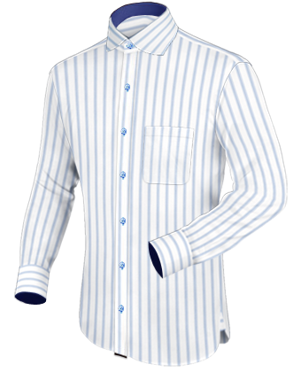 Slim Fit High Collar Shirt with English Collar
